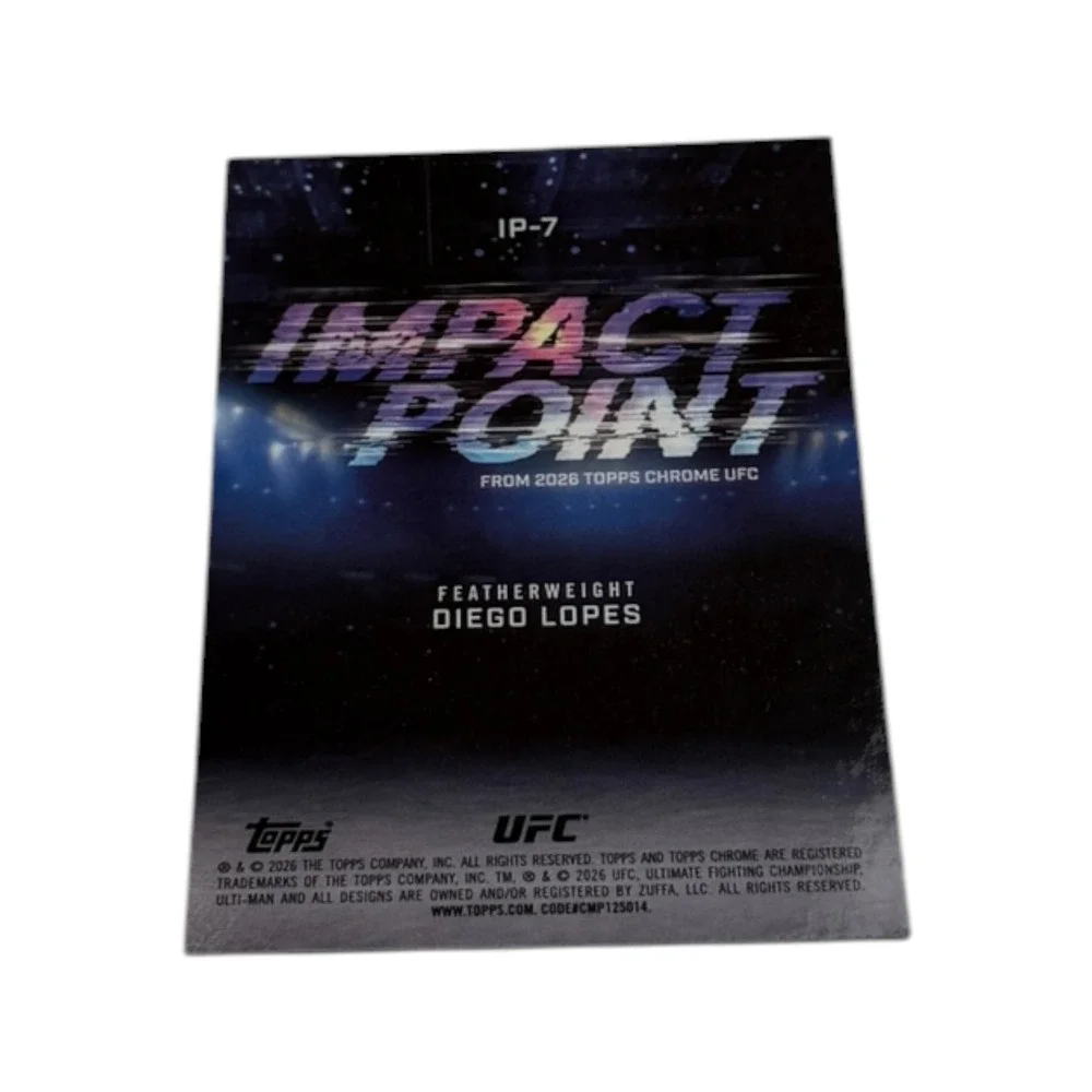 2024 Topps Chrome UFC Diego Lopes Impact Point Insert IP7 Featherweight MMA Card